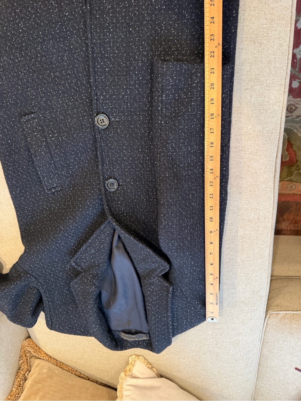 Vintage Classic Black Long Wool Coat - Picture 11 of 13